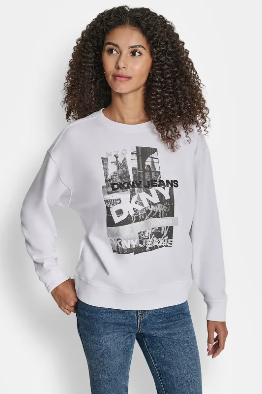 NYC DKNY PHOTOREAL REAL SWEATSHIRT made by DKNY