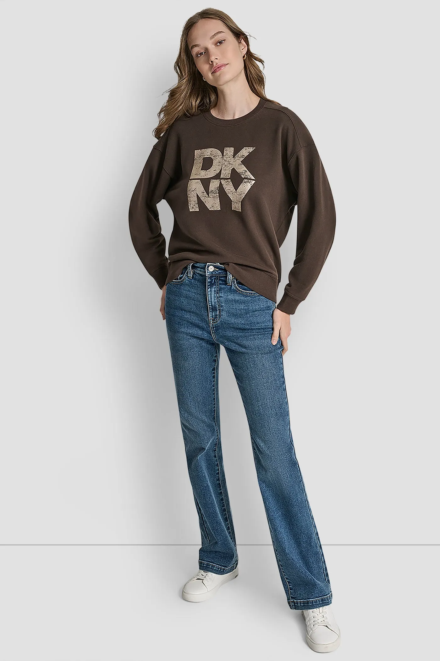 DISTRESSED DKNY FOIL LOGO SWEATSHIRT sold by DKNY product image thumbnail 4
