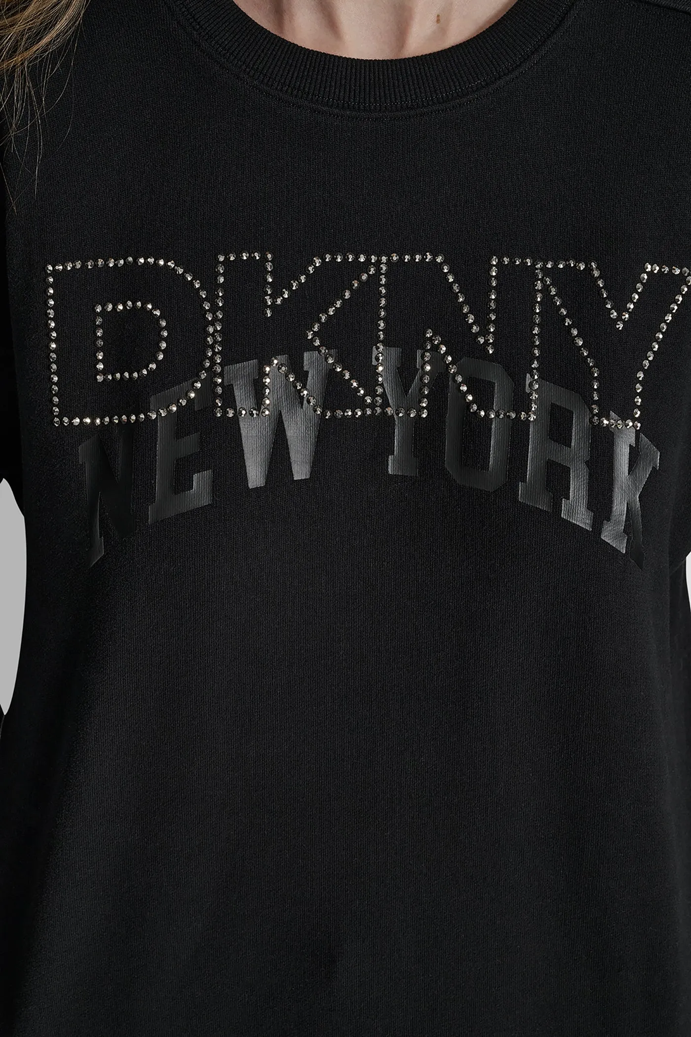DKNY OUTLINE RHINESTONE NY PRINTED LOGO CREW NECK SWEATSHIRT sold by DKNY product image thumbnail 4
