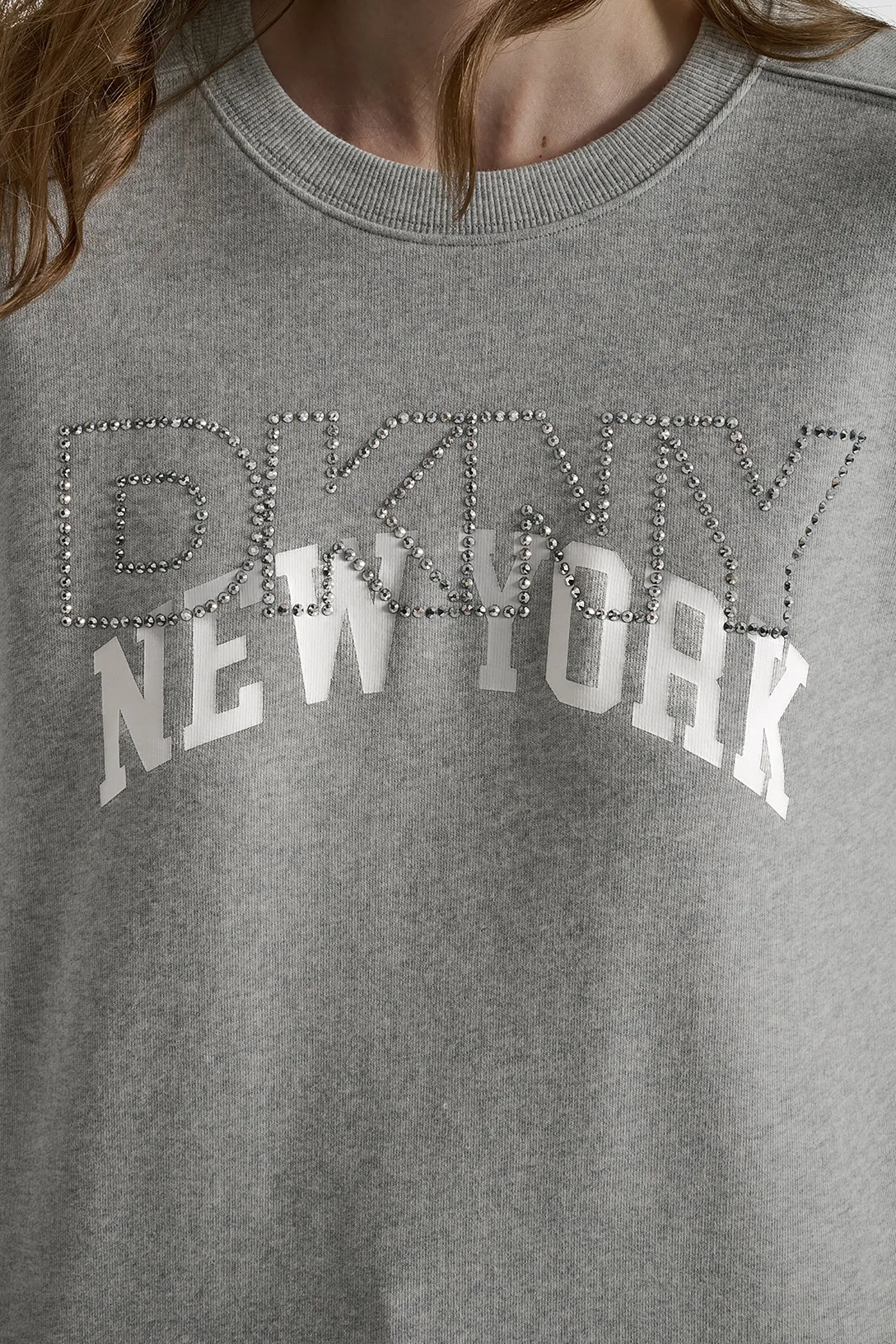 DKNY OUTLINE RHINESTONE NY PRINTED LOGO CREW NECK SWEATSHIRT sold by DKNY product image thumbnail 4