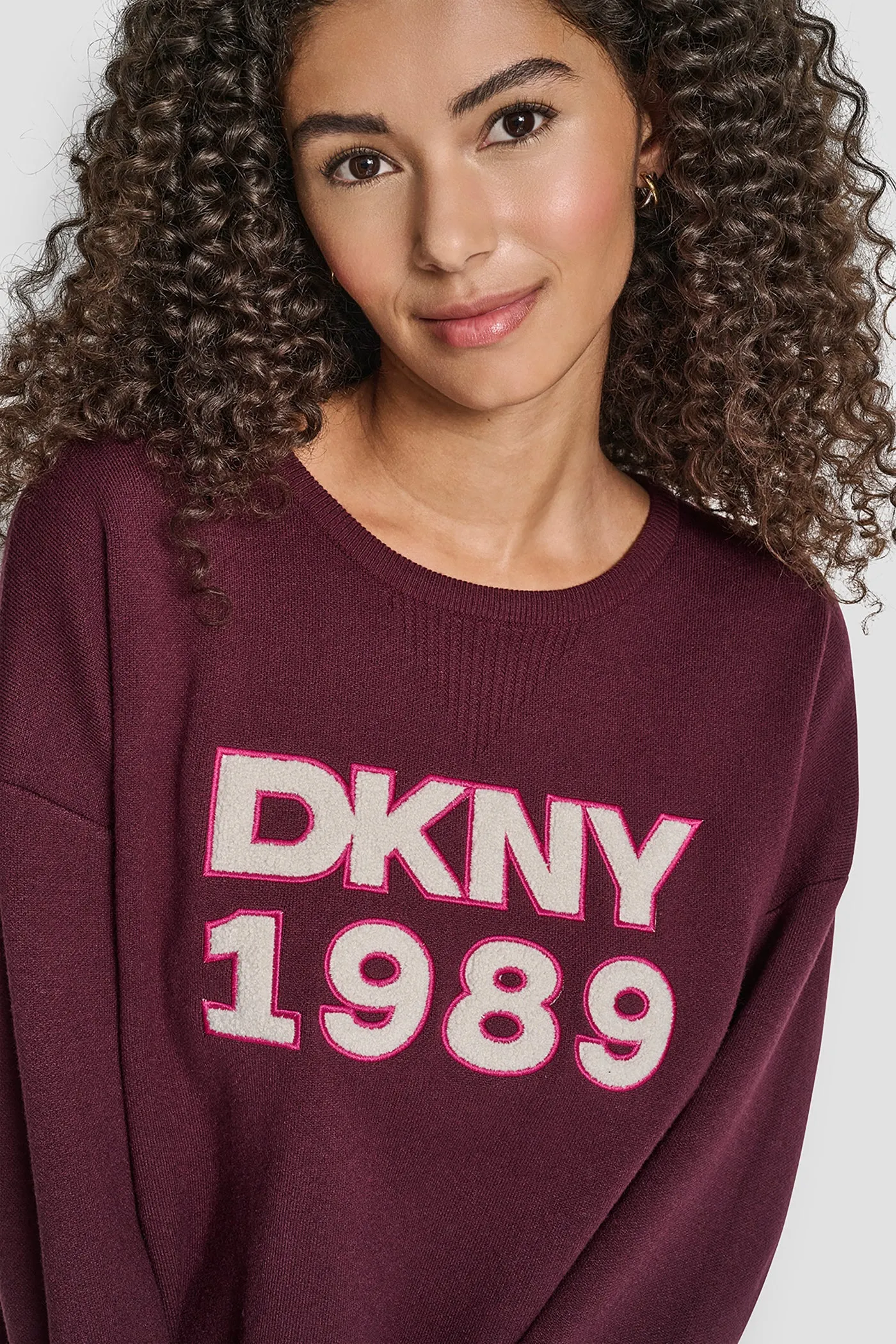 CREW NECK SWEATER WITH TEXTURED LOGO sold by DKNY product image thumbnail 4