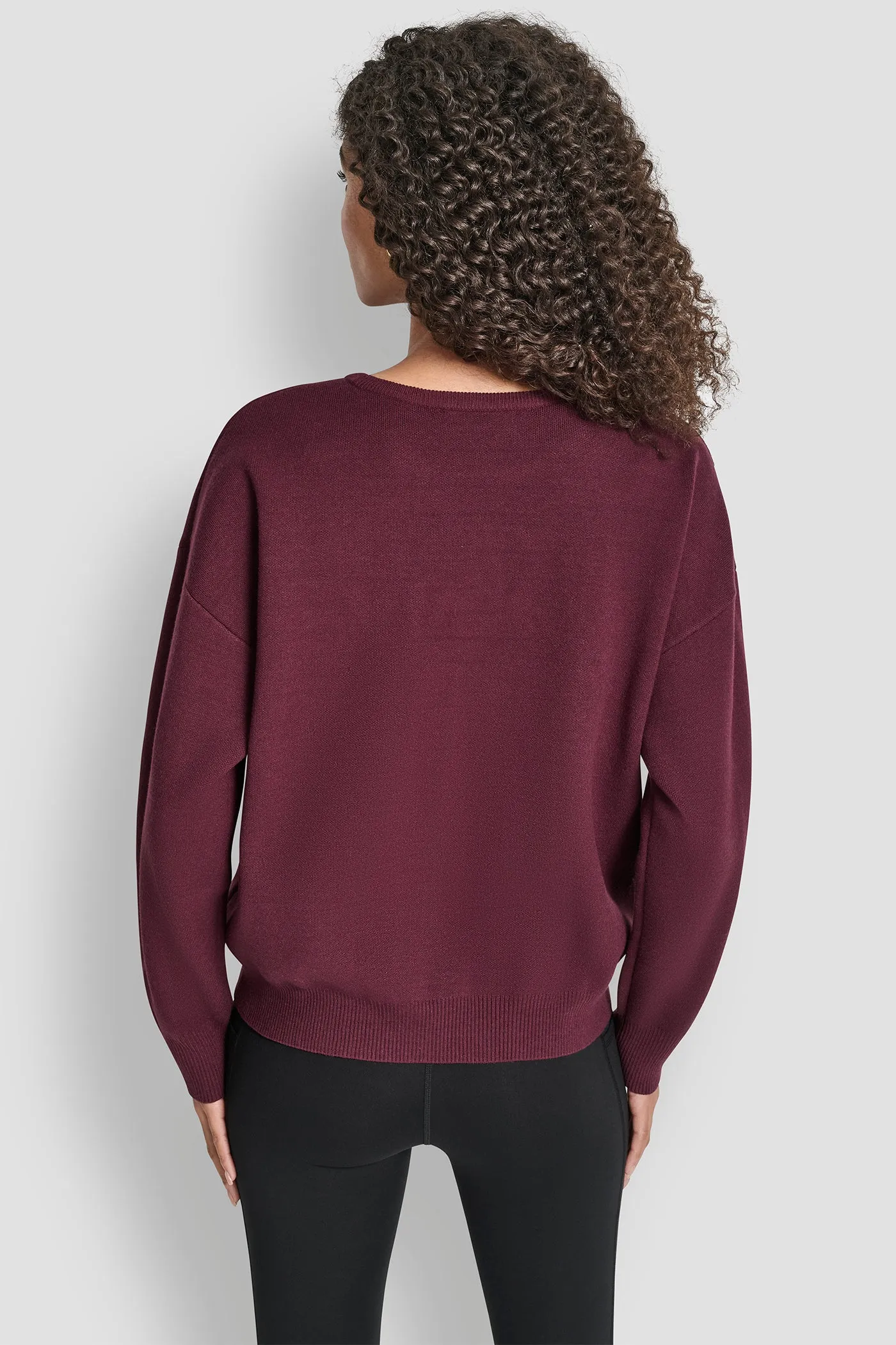 CREW NECK SWEATER WITH TEXTURED LOGO sold by DKNY product image thumbnail 2