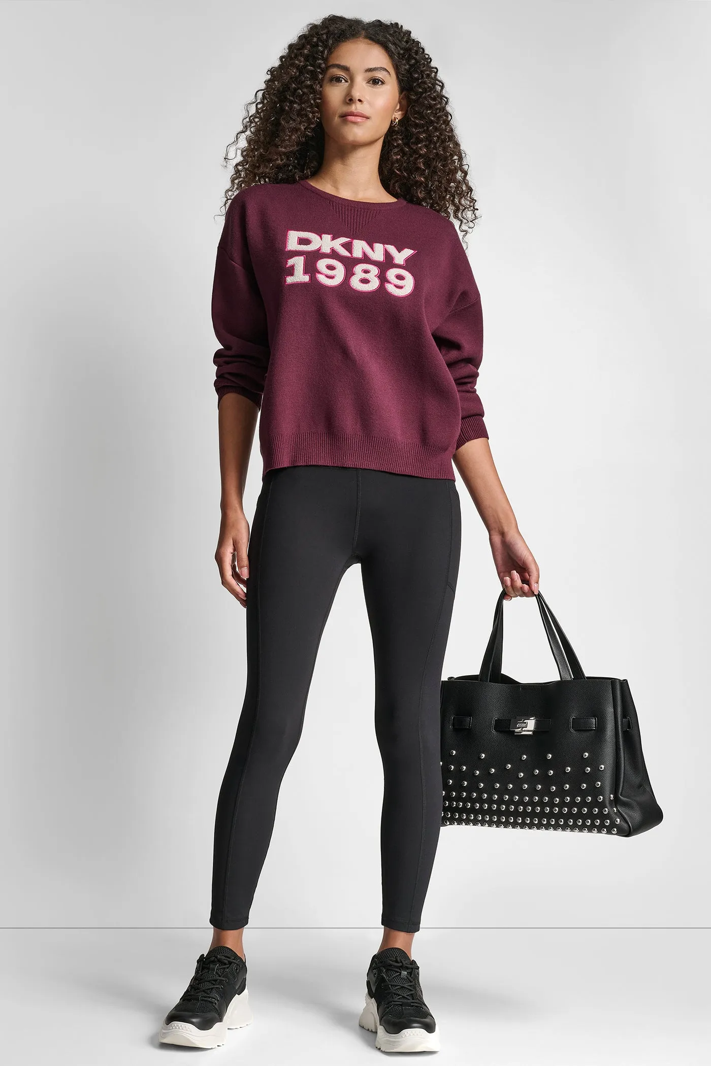 CREW NECK SWEATER WITH TEXTURED LOGO sold by DKNY product image thumbnail 3