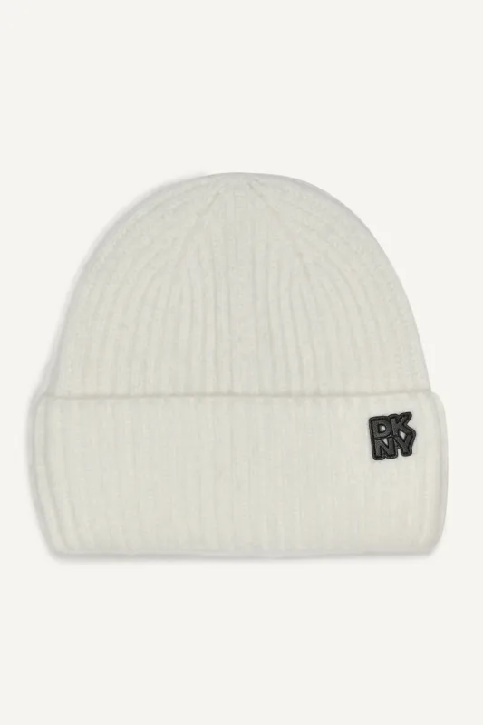 SHAKER STITCH RIB CUFF BEANIE sold by DKNY