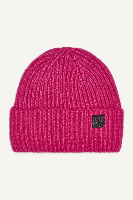 SHAKER STITCH RIB CUFF BEANIE sold by DKNY