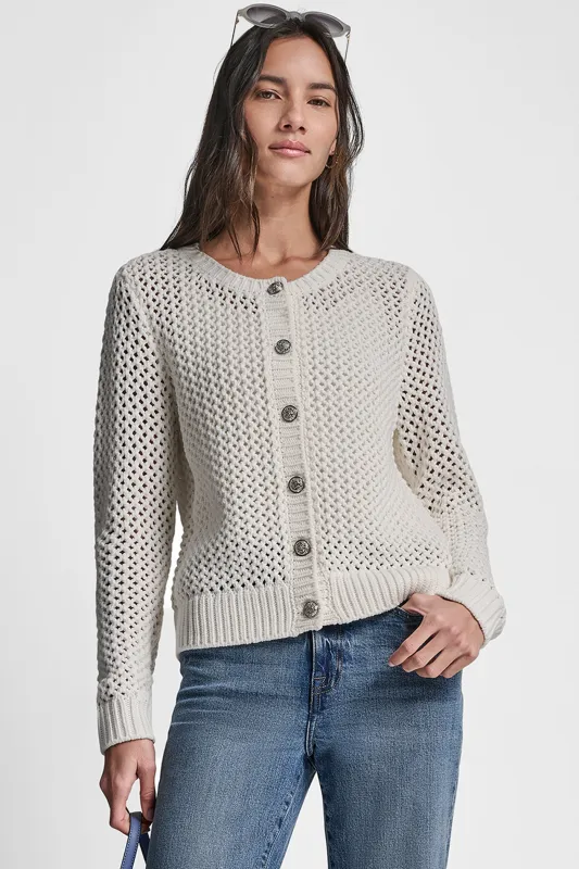 TEXTURED BUTTON FRONT SWEATER JACKET sold by DKNY