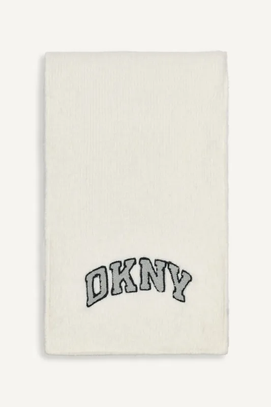 VARSITY KNIT LOGO SCARF sold by DKNY