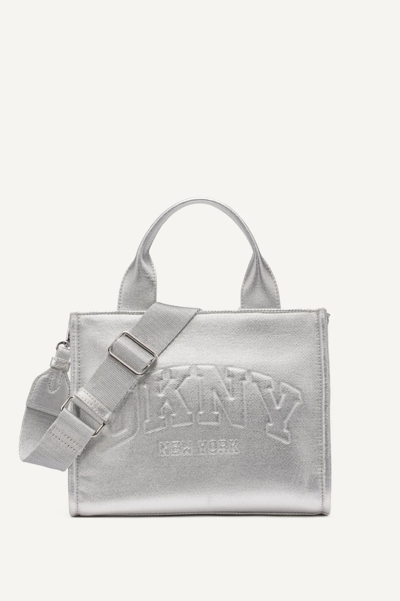 HADLEE SMALL METALLIC LOGO TOTE sold by DKNY