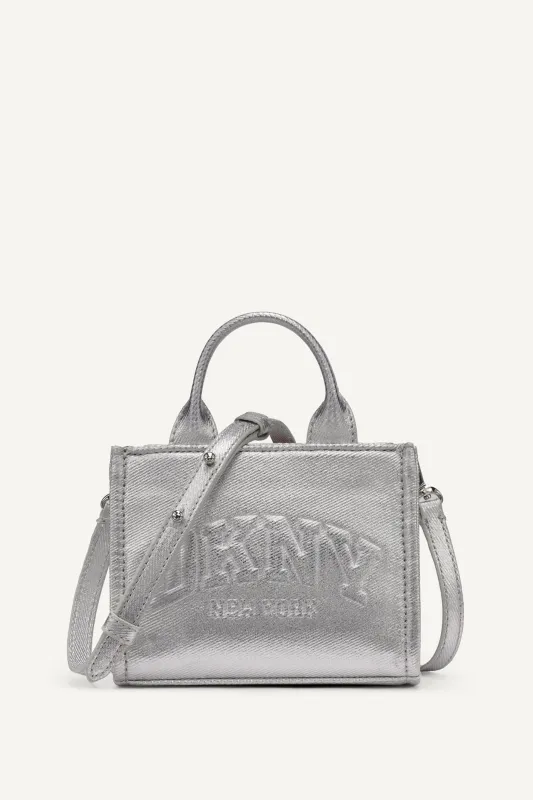 HADLEE METALLIC LOGO MINI CROSSBODY sold by DKNY