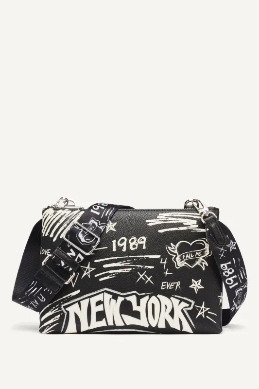 TINSLEY GRAFFITI LOGO CROSSBODY sold by DKNY