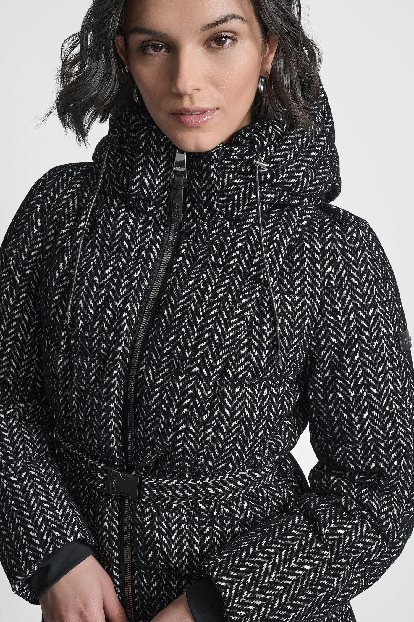 COTTON TOUCH PUFFER WITH HOOD AND BELT sold by DKNY product image thumbnail 3