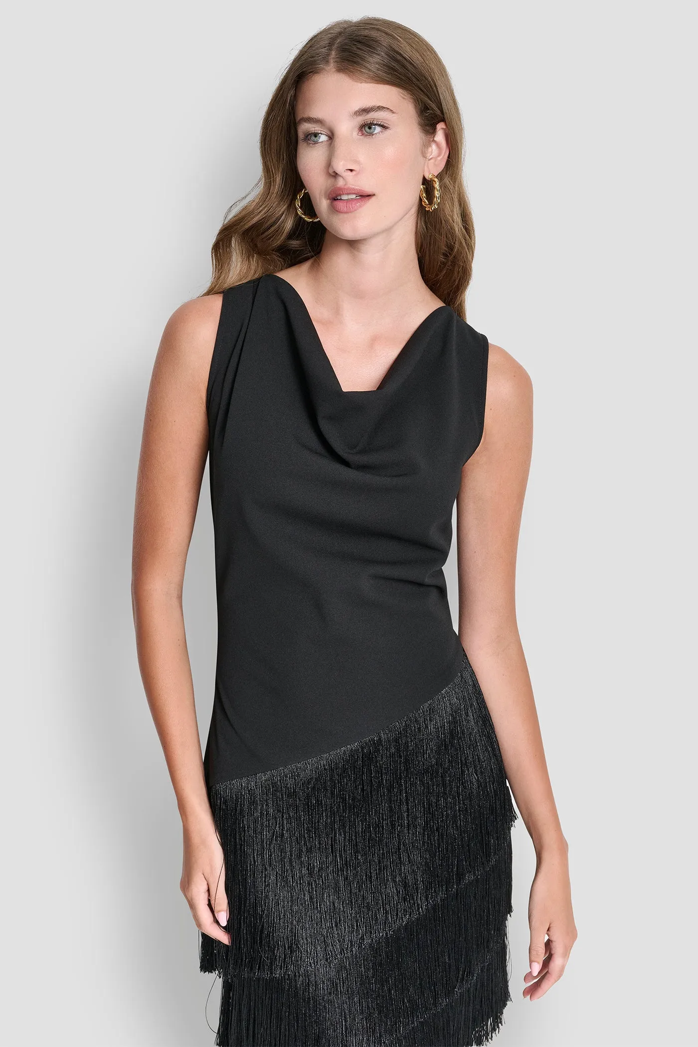ASYMMETRIC FRINGE DRESS sold by DKNY product image thumbnail 4