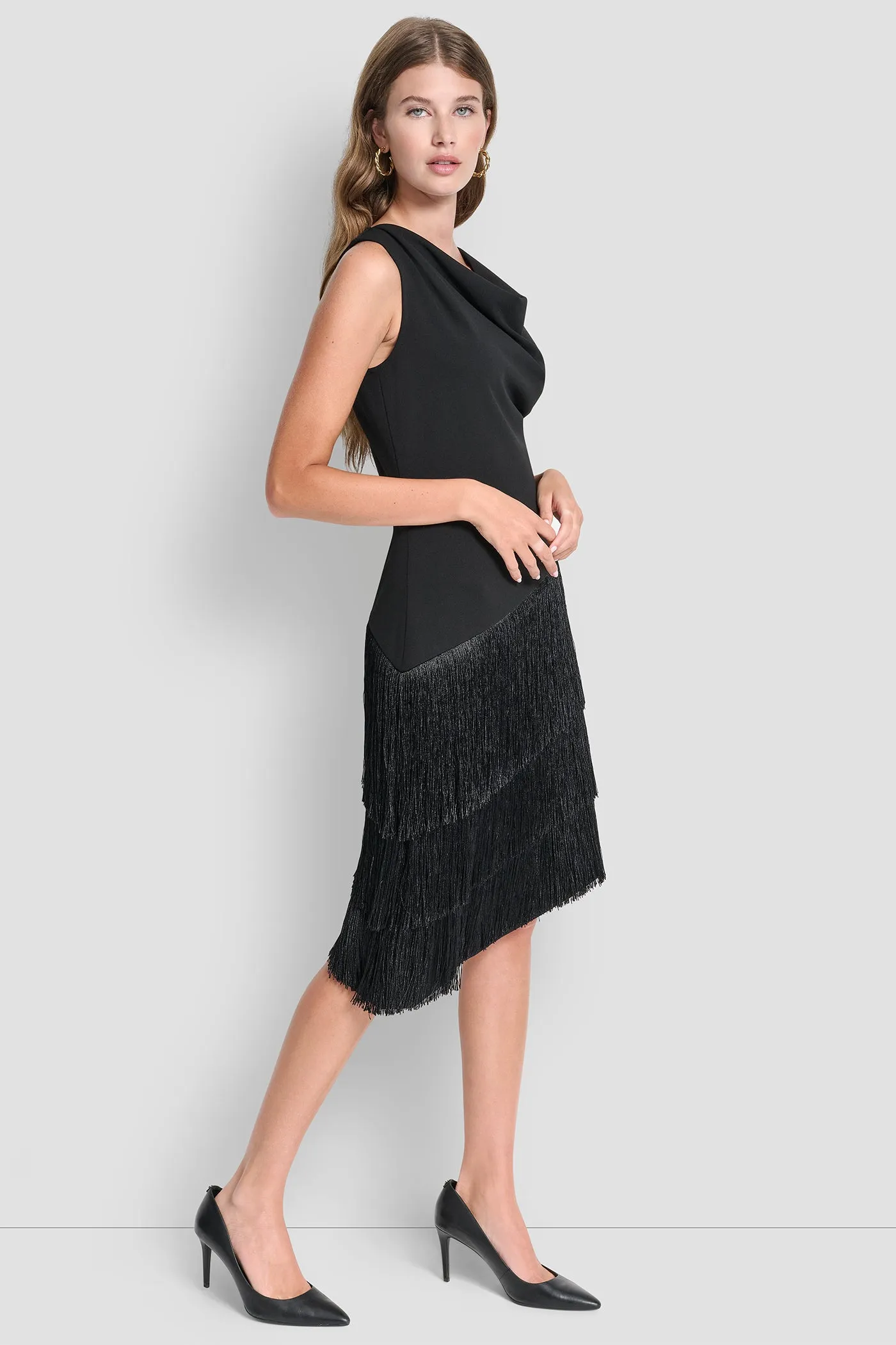 ASYMMETRIC FRINGE DRESS sold by DKNY product image thumbnail 3