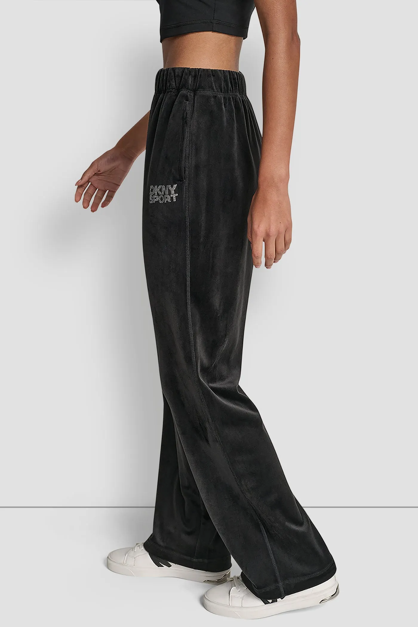 VELOUR RHINESTONE LOGO PANT sold by DKNY product image thumbnail 4