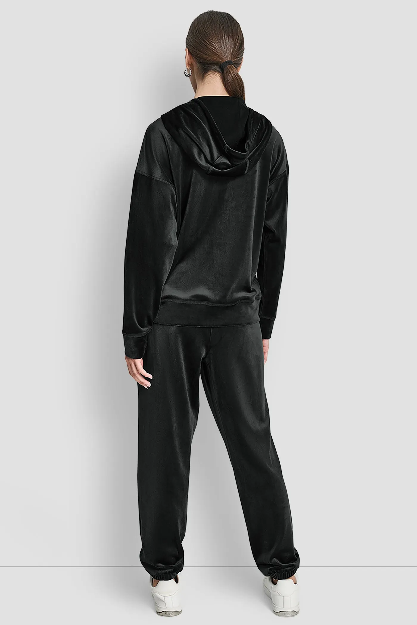 VELOUR RHINESTONE LOGO FULL ZIP HOODIE sold by DKNY product image thumbnail 2