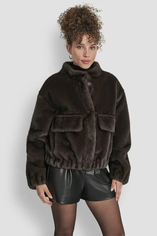 FAUX MINK BONDED SHEARLING sold by DKNY