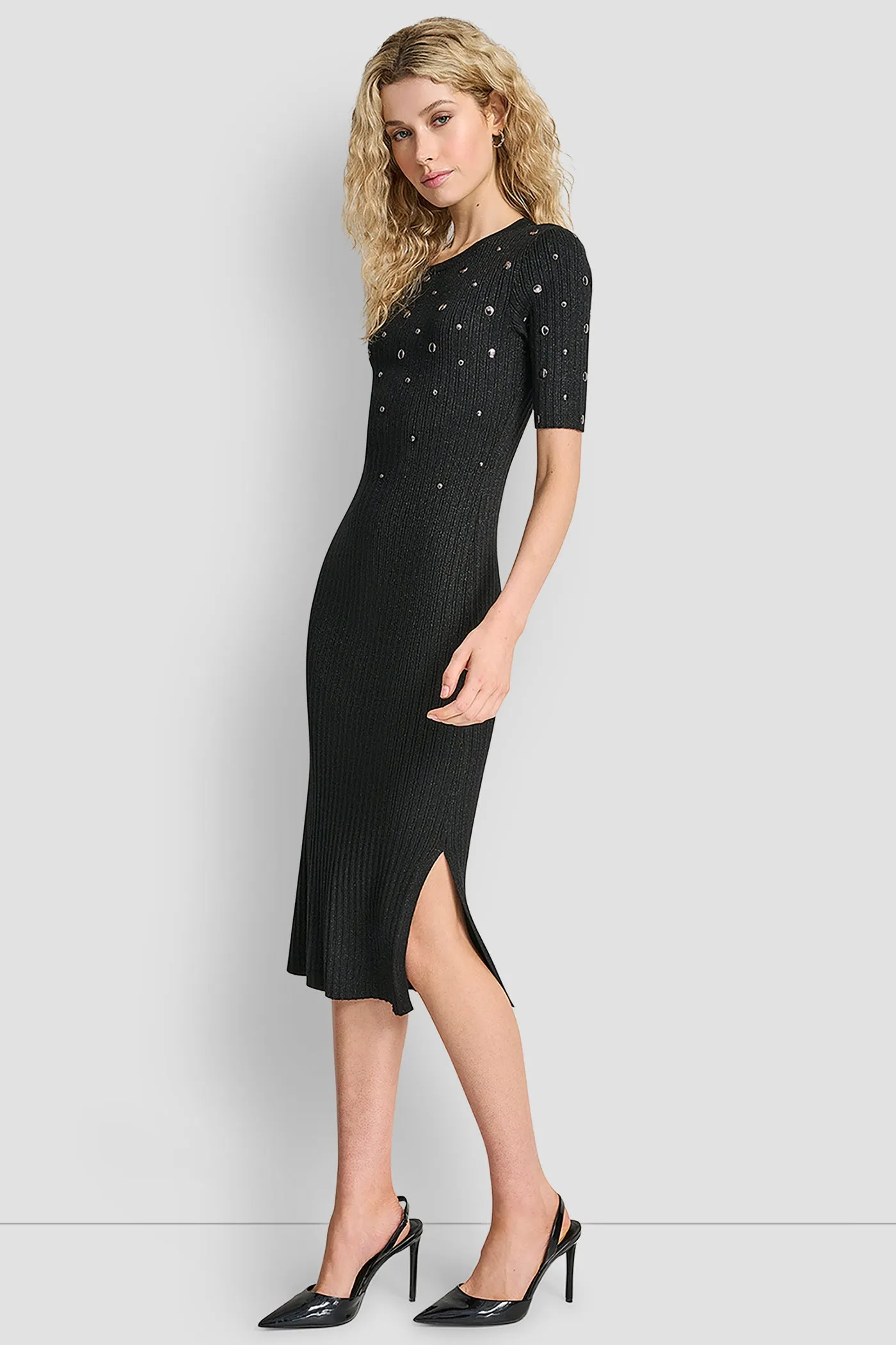 ALL OVER STUDDED SWEATSHIRT DRESS sold by DKNY product image thumbnail 4