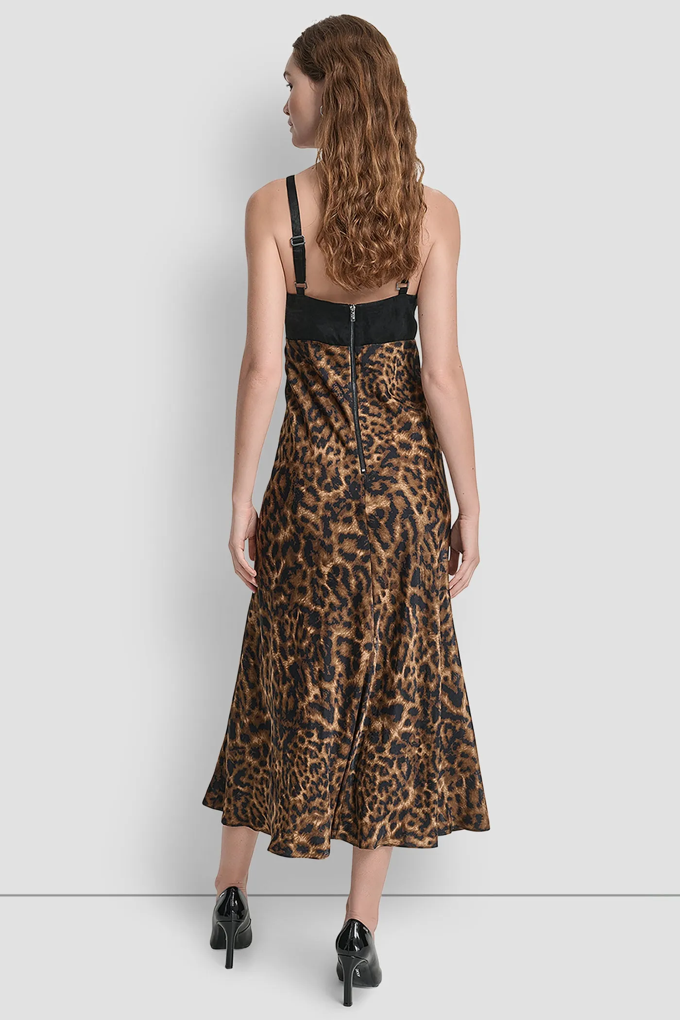 SLEEVELESS PRINTED SATIN DRESS sold by DKNY product image thumbnail 2