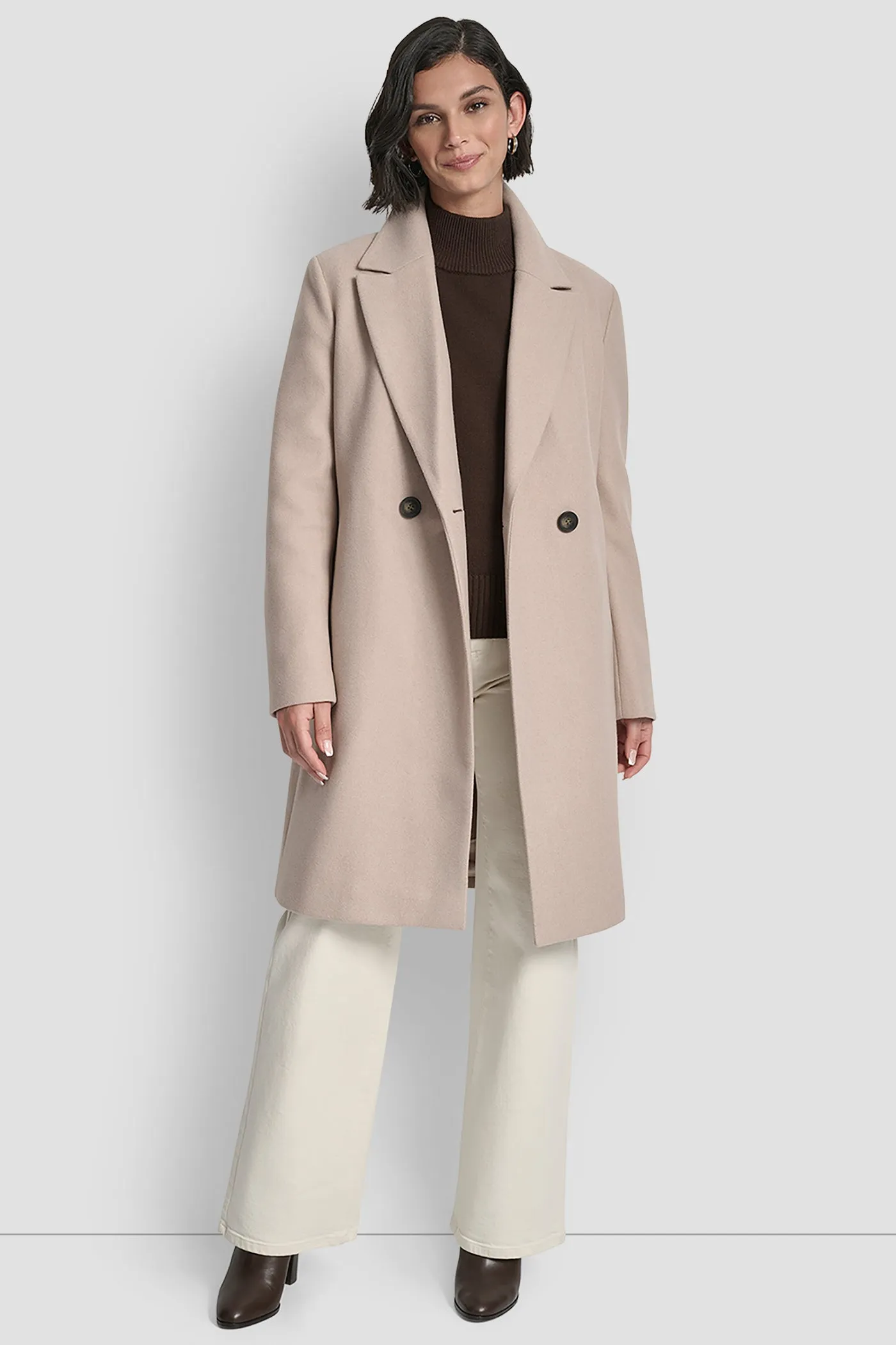 DOUBLE BREASTED FAUX WOOL COAT sold by DKNY product image thumbnail 4