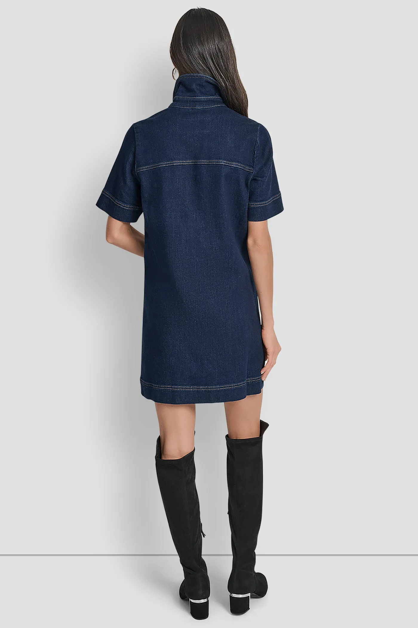 DENIM MINI SHIFT DRESS sold by DKNY product image thumbnail 2