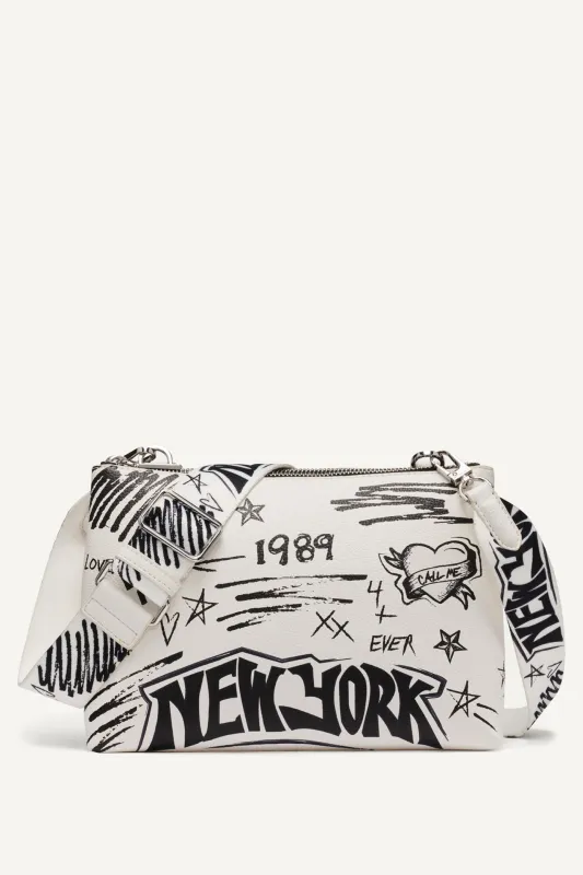 TINSLEY GRAFFITI LOGO CROSSBODY sold by DKNY