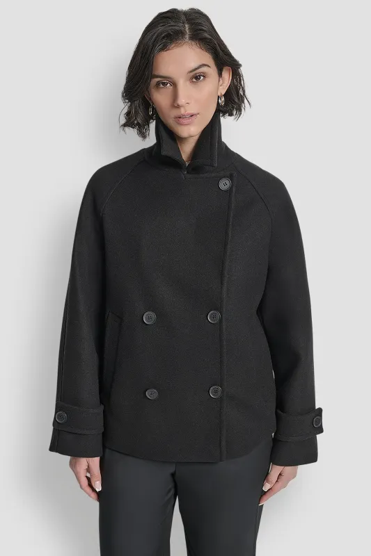 SHORT FAUX WOOL JACKET sold by DKNY