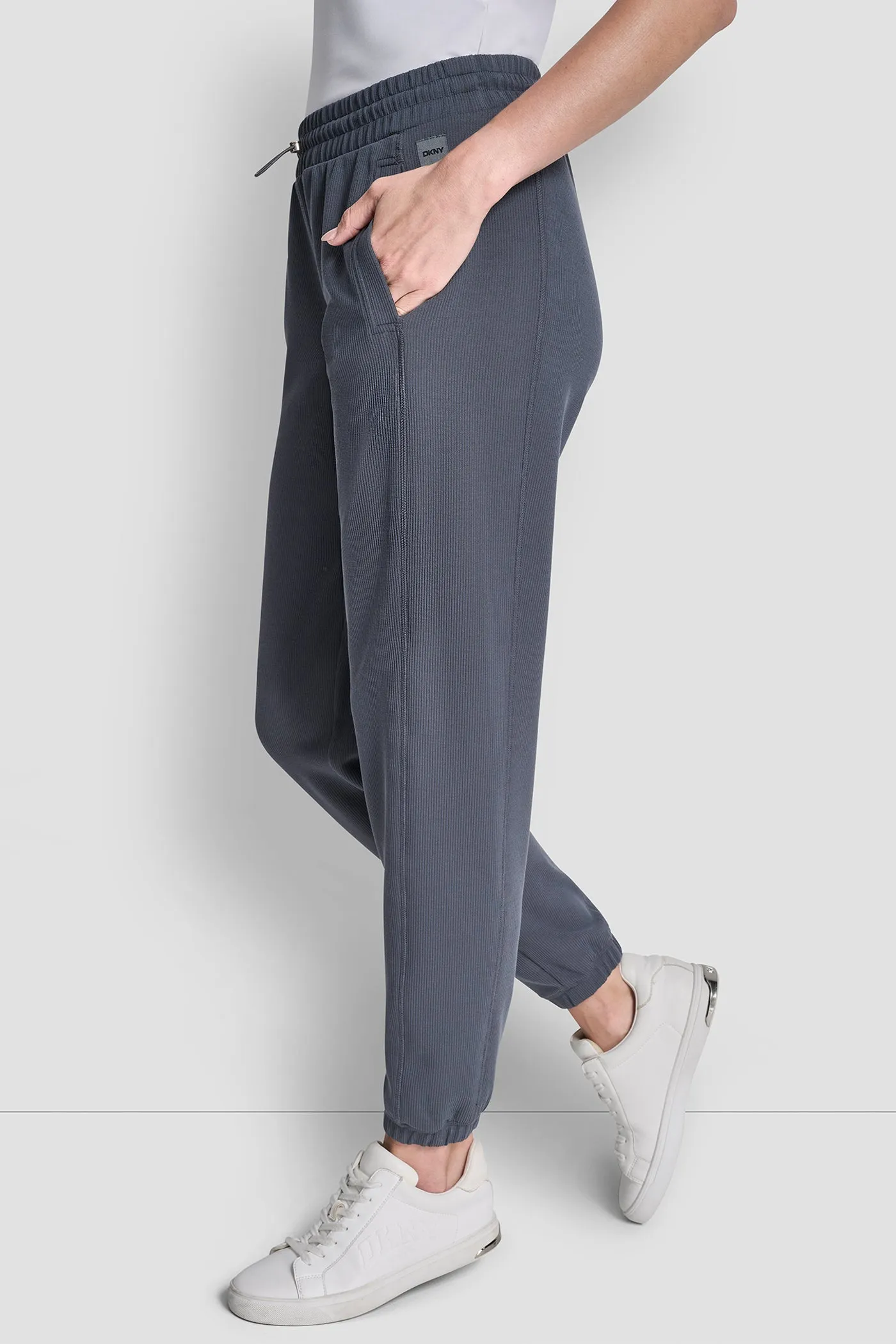 HIGH LINE RIB MID RISE JOGGER sold by DKNY product image thumbnail 3