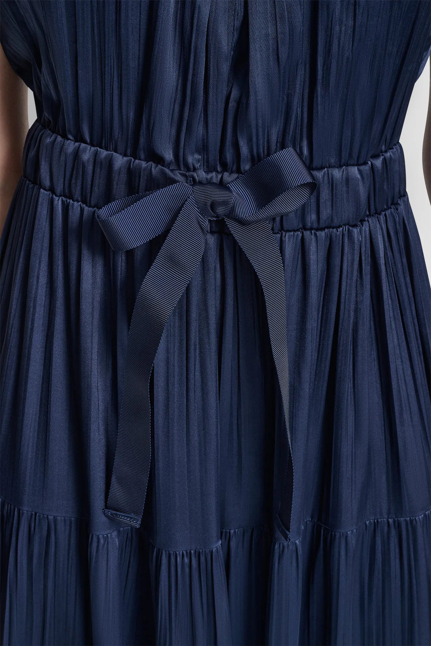 PLEATED SATIN TIE-WAIST MIDI DRESS sold by DKNY product image thumbnail 5