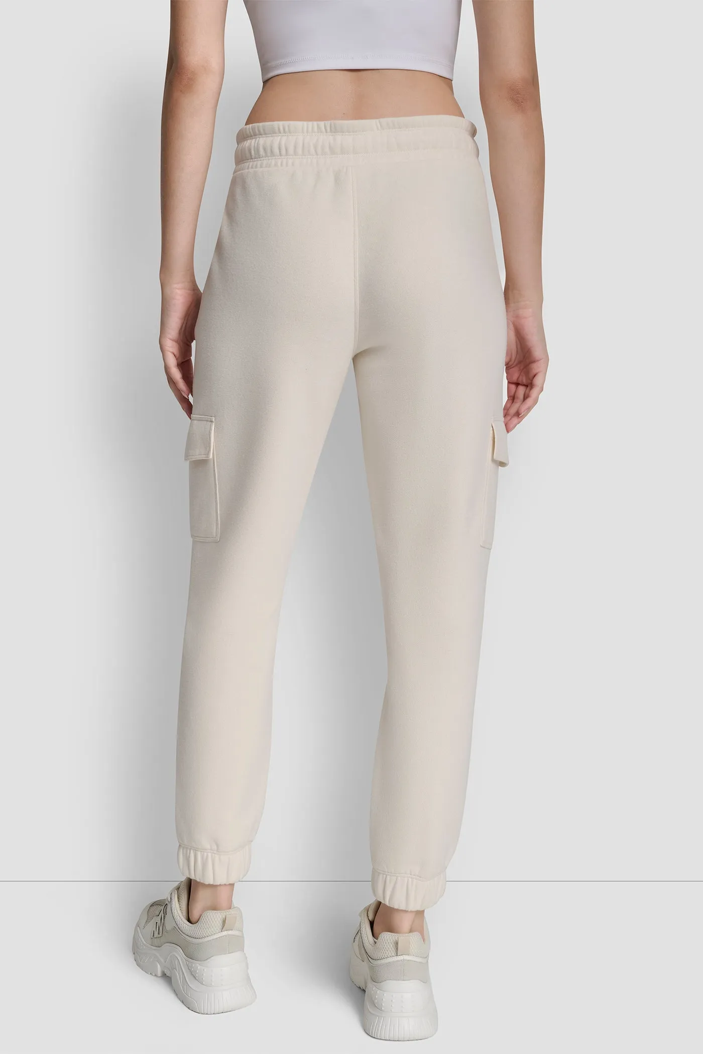 METALLIC BUBBLE LOGO SLIM FIT FLEECE CARGO JOGGER sold by DKNY product image thumbnail 5