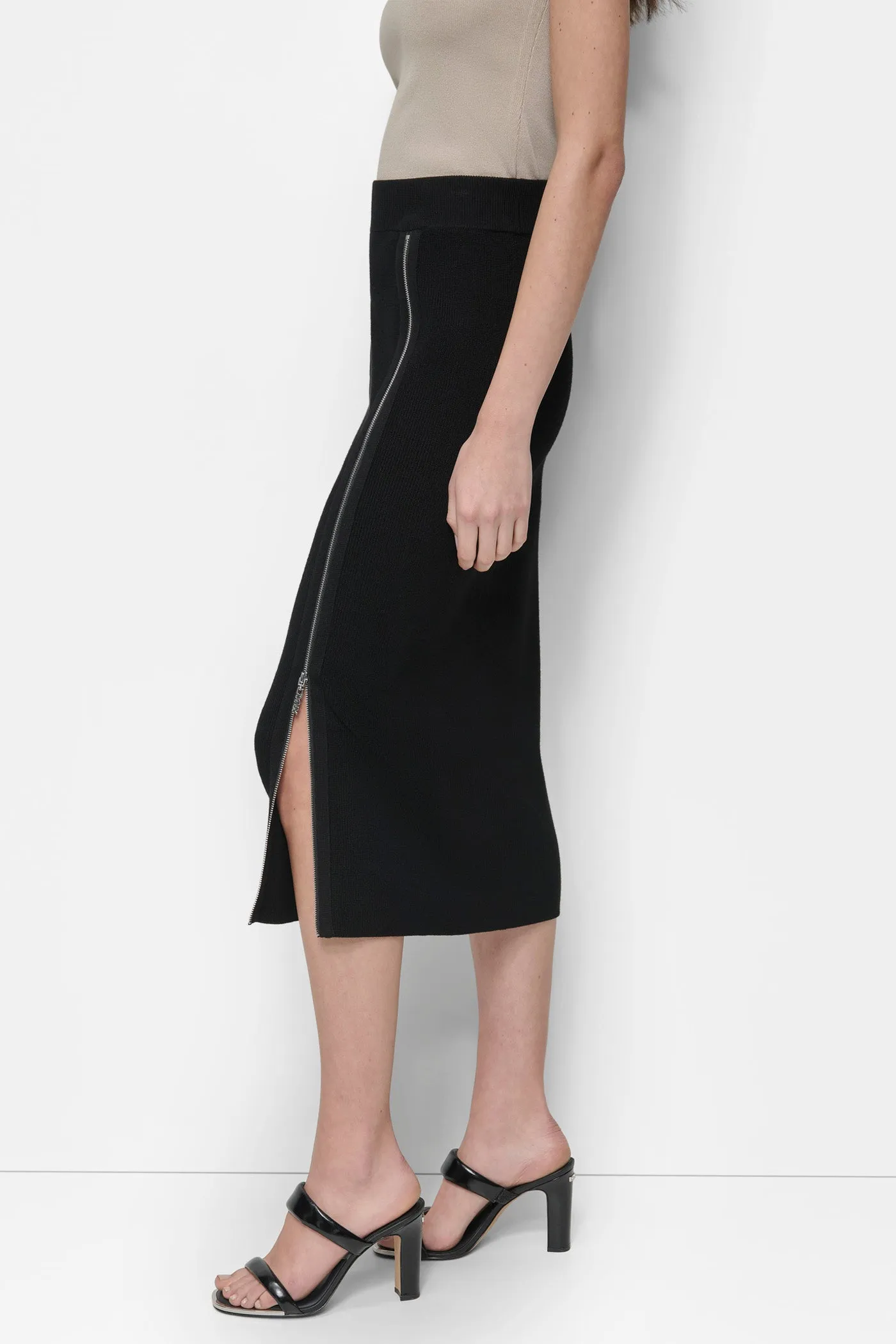 ZIP DETAILED MIDI SWEATER SKIRT sold by DKNY product image thumbnail 3