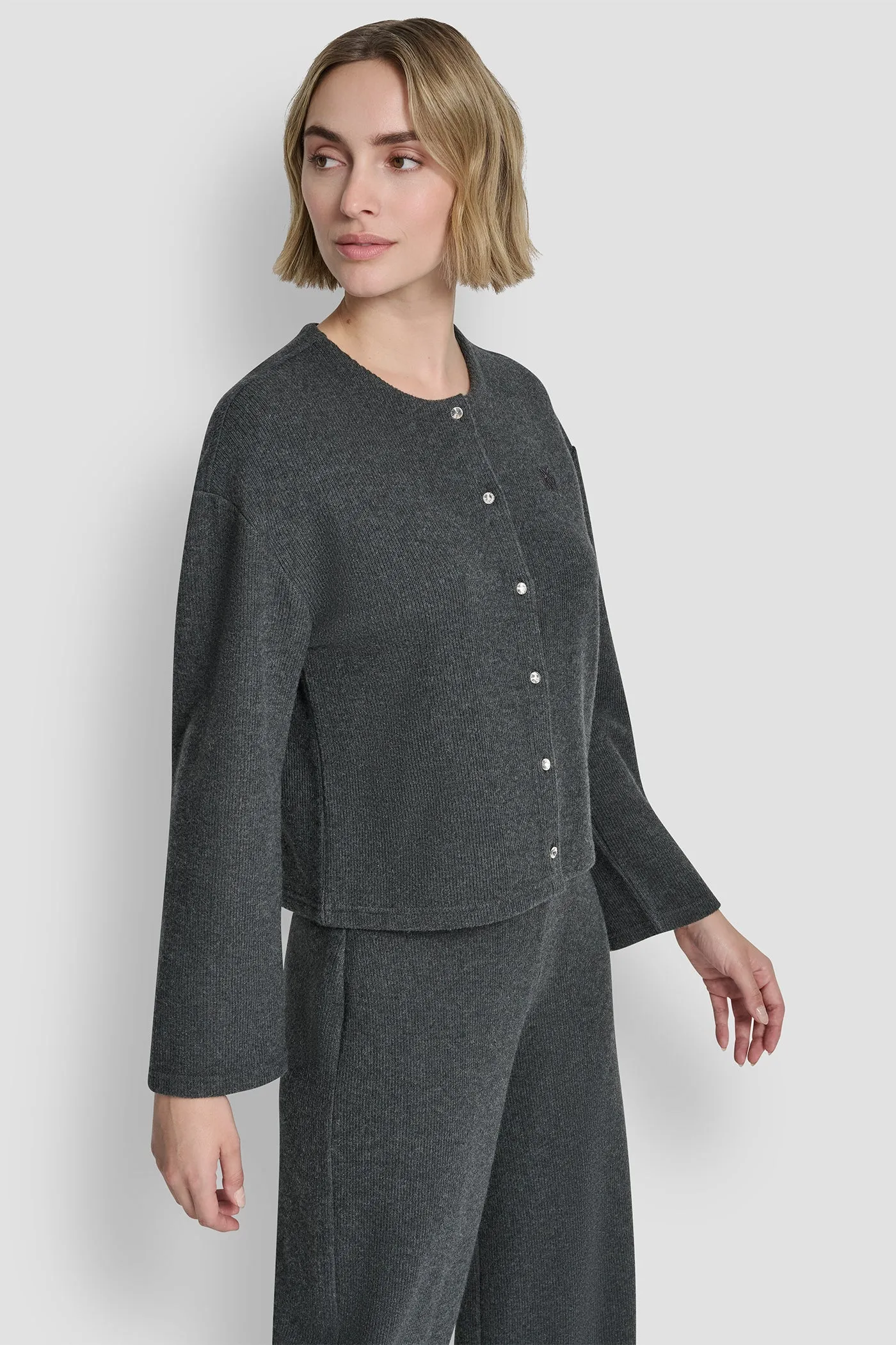 BUTTON FRONT SLEEVE CARDIGAN sold by DKNY product image thumbnail 3
