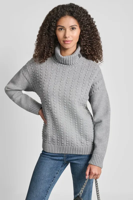 TURTLE NECK BOBBLE STICH SWEATER sold by DKNY