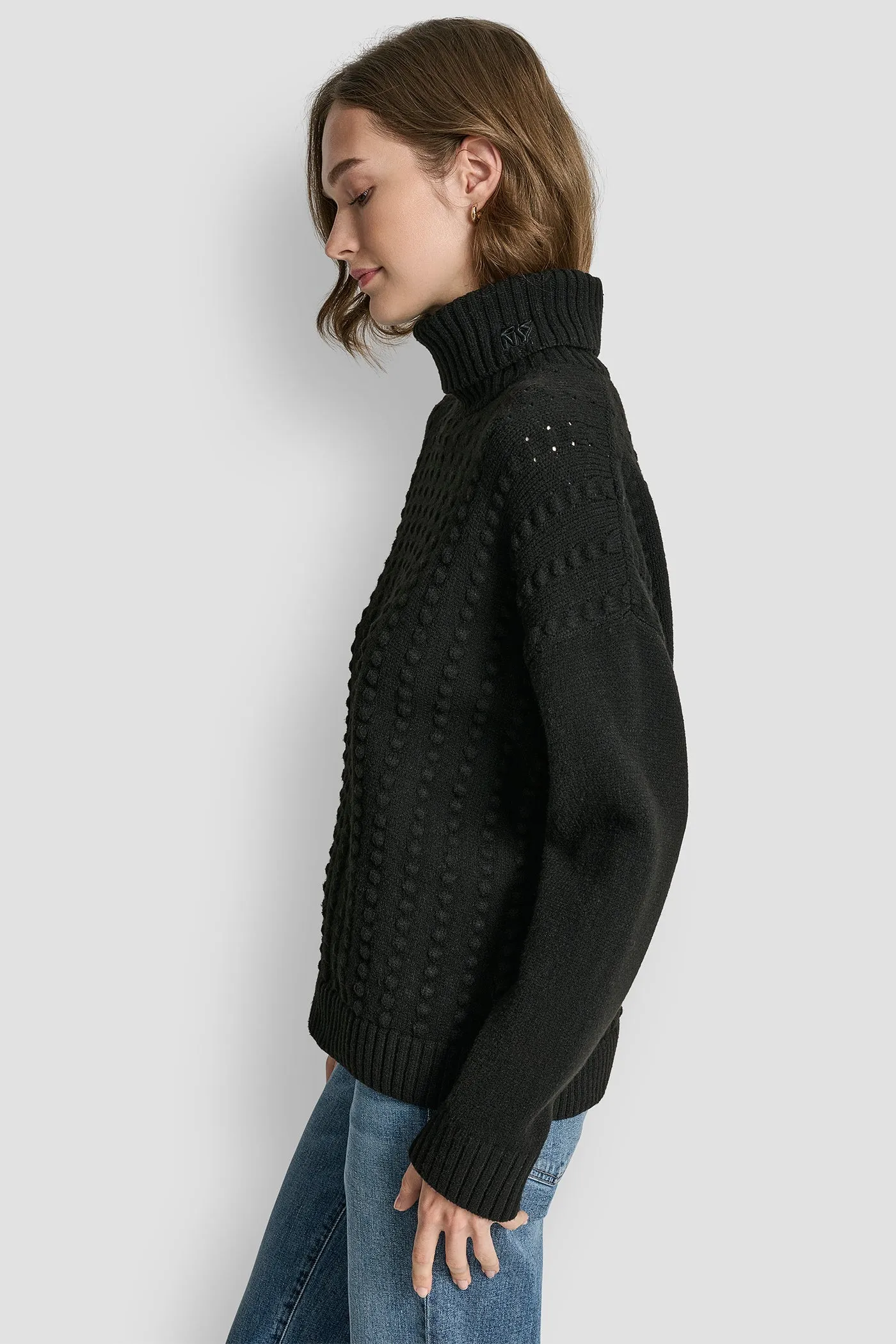 TURTLE NECK BOBBLE STICH SWEATER sold by DKNY product image thumbnail 3
