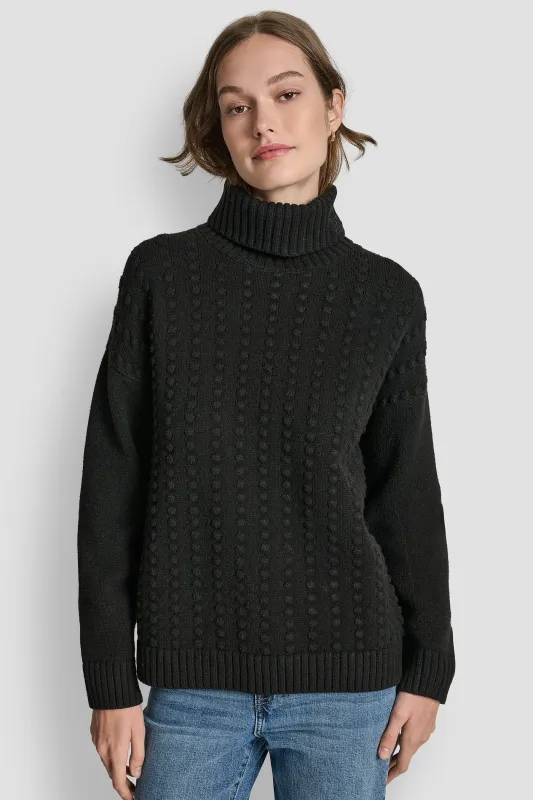 TURTLE NECK BOBBLE STICH SWEATER sold by DKNY