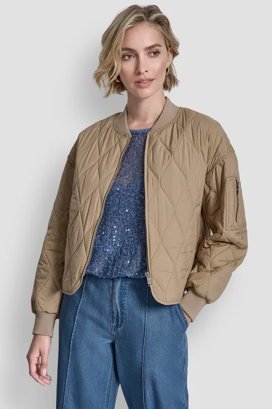 QUILTED BOMBER JACKET sold by DKNY