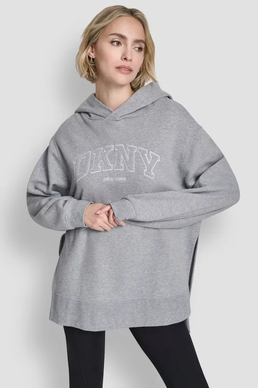 3D VARSITY LOGO OVERSIZED TUNIC HOODIE sold by DKNY