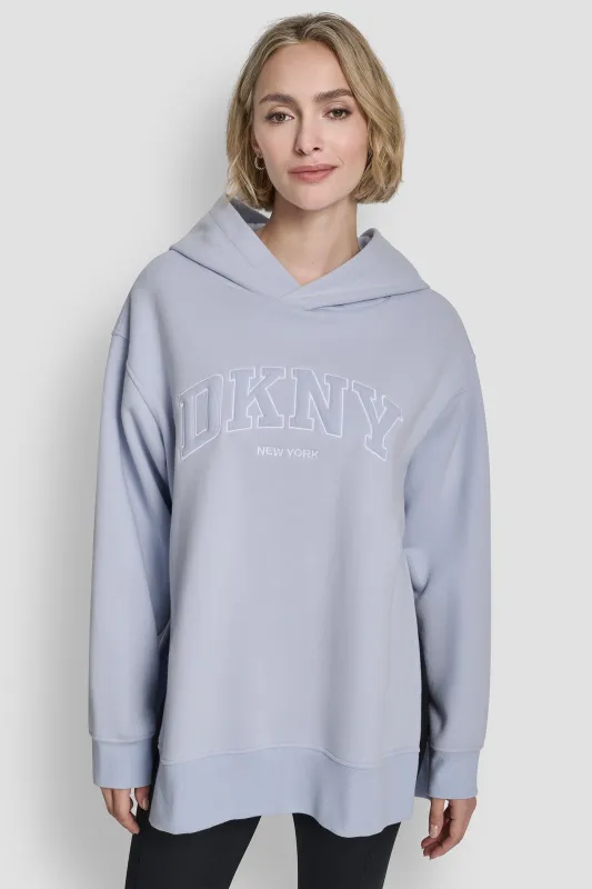 3D VARSITY LOGO OVERSIZED TUNIC HOODIE sold by DKNY