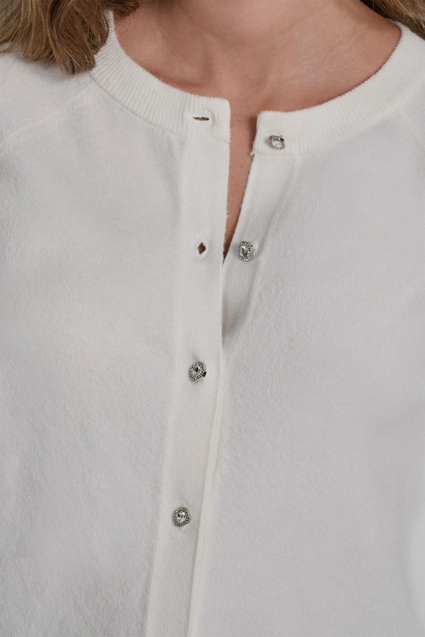 LONG SLEEVE CARDIGAN W RHINESTONE BUTTONS sold by DKNY product image thumbnail 5