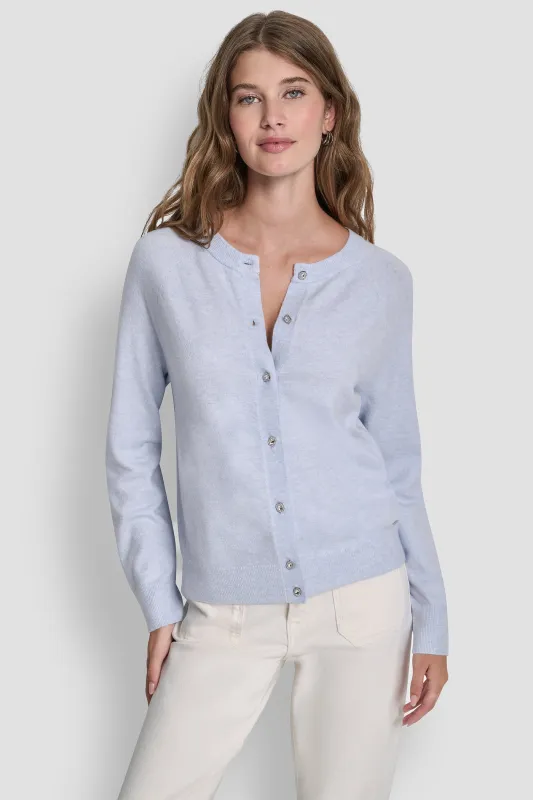 LONG SLEEVE CARDIGAN WITH RHINESTONE BUTTONS sold by DKNY