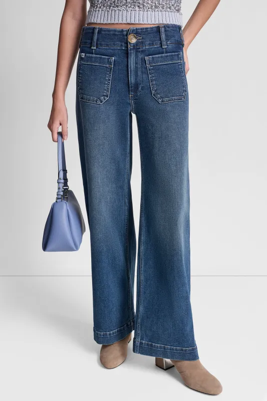 HIGH RISE WIDE LEG WITH PATCH POCKETS sold by DKNY