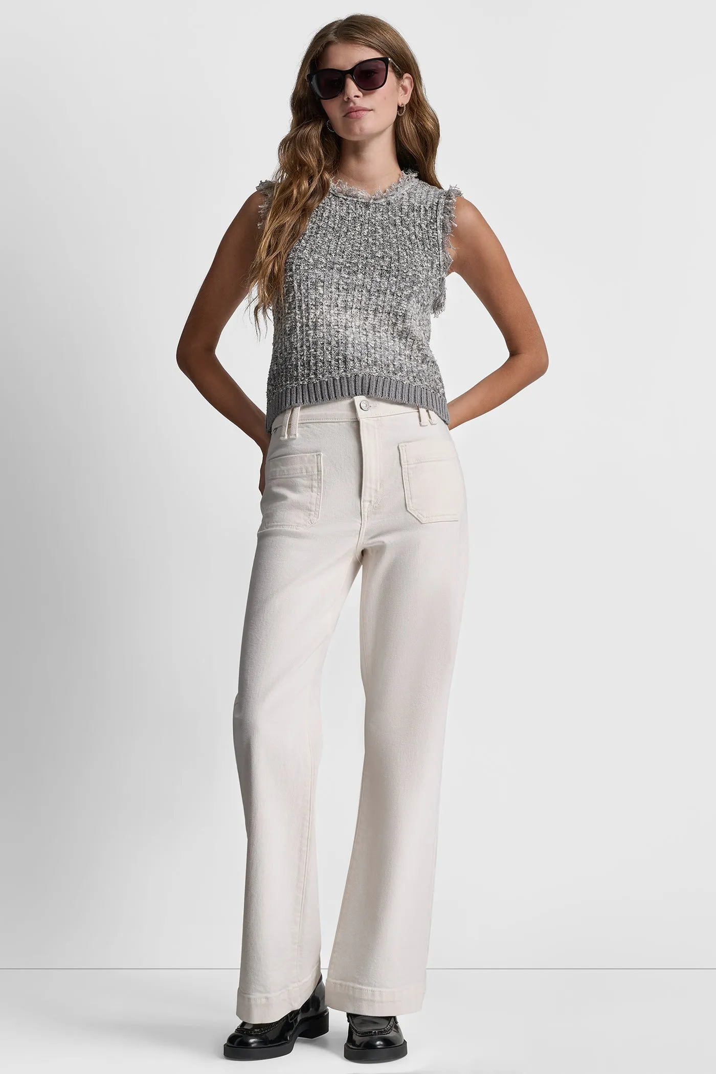 TWEED FRINGE SWEATER WITH LOGO CHARM sold by DKNY product image thumbnail 3