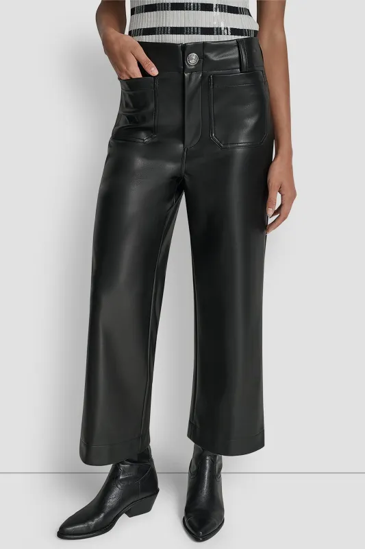 HIGH RISE CROPPED WIDE LEG PANT sold by DKNY
