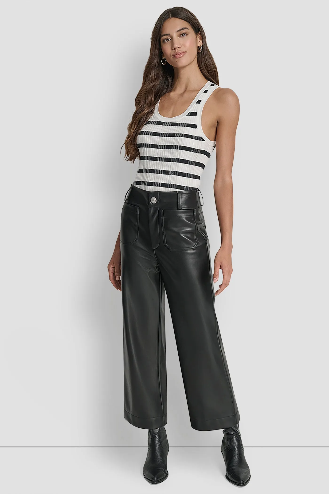 HIGH RISE CROPPED WIDE LEG PANT sold by DKNY product image thumbnail 4
