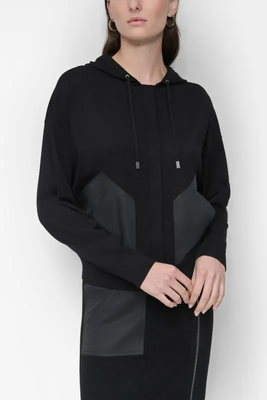 DROP SHOULDER ZIP UP HOODIE sold by DKNY