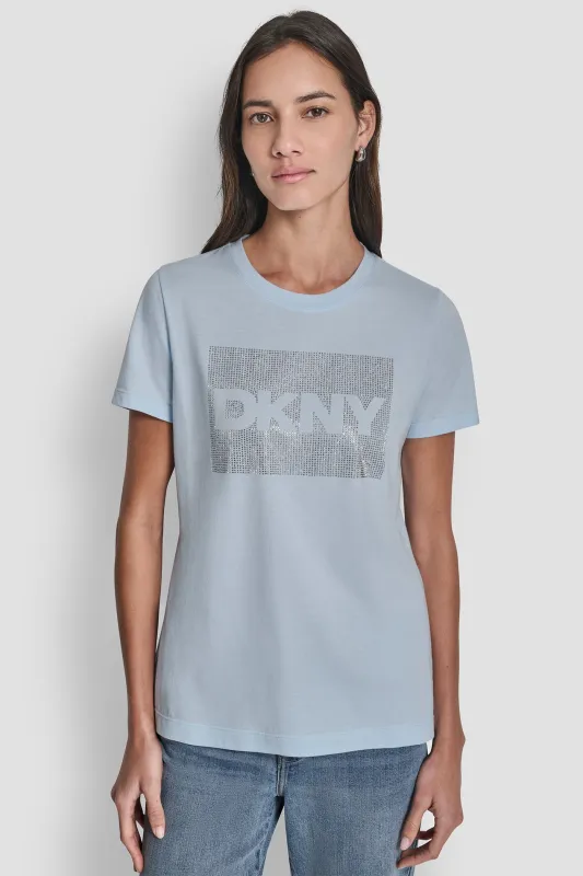 DKNY BOX RHINESTONE LOGO TEE sold by DKNY