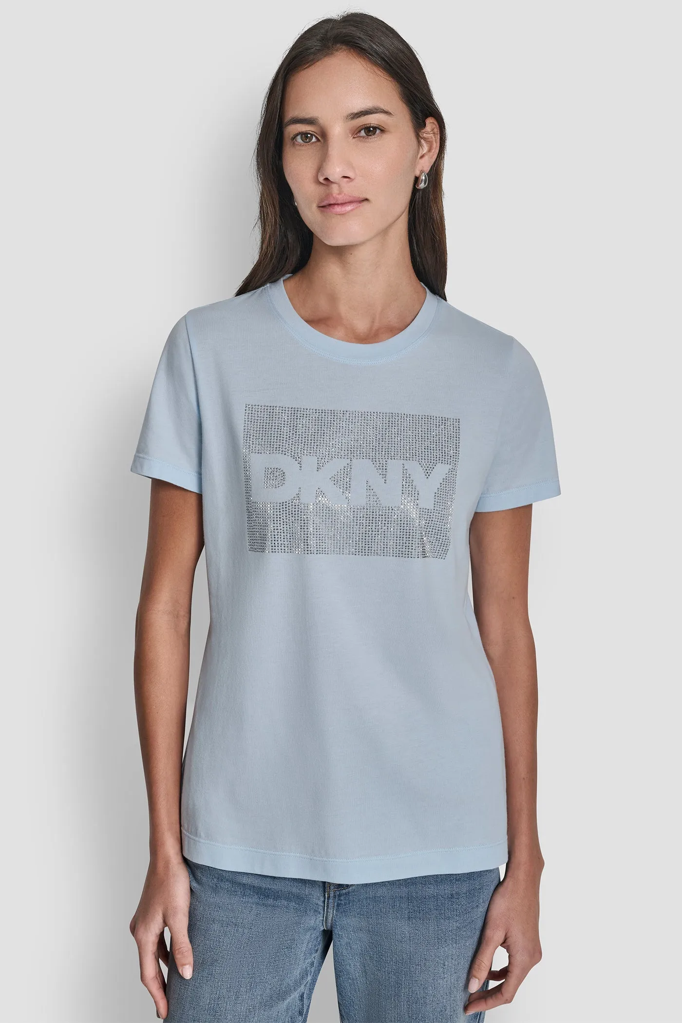 DKNY BOX RHINESTONE LOGO TEE sold by DKNY
