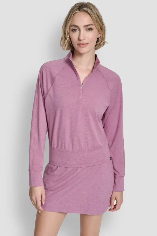 SPACEDYE HALF ZIP RAGLAN SLEEVE PULLOVER sold by DKNY