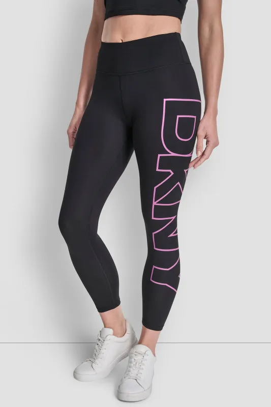 HIGH WAIST 7/8 BALANCE COMPRESSION EXPLODED LOGO LEGGING sold by DKNY
