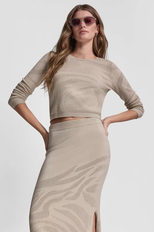 ZEBRA POINTELE SWEATER sold by DKNY