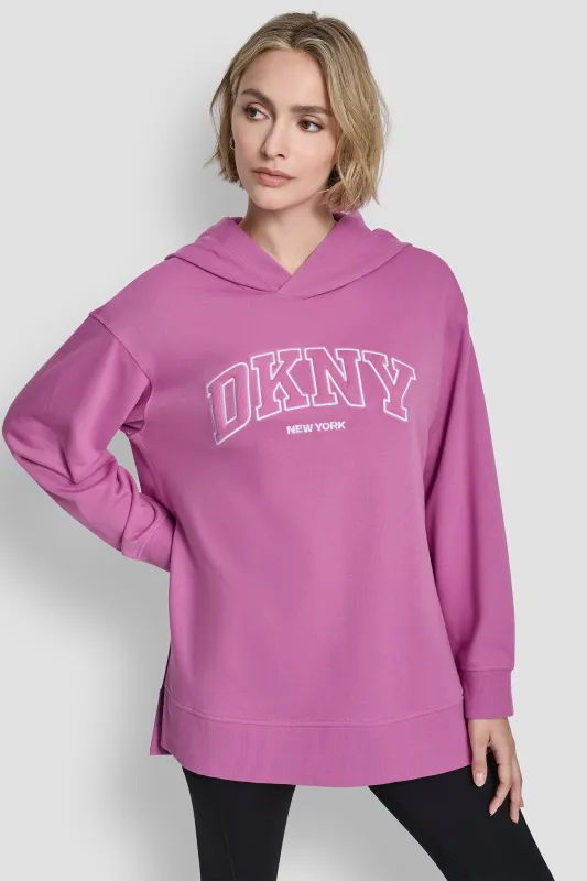 3D VARSITY LOGO OVERSIZED TUNIC HOODIE sold by DKNY